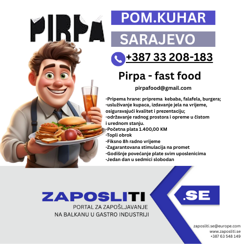 Pomoćni kuhar – Sarajevo